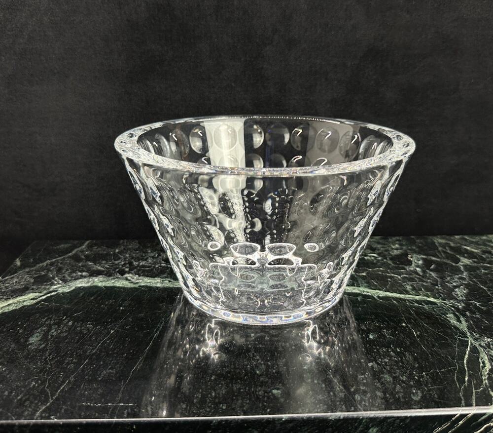 Orrefors Crystal Bowl, Pebbled/Bubble Textured Pattern